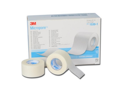 3M Micropore tape 2,5cm breed (doos a 12 stuks)